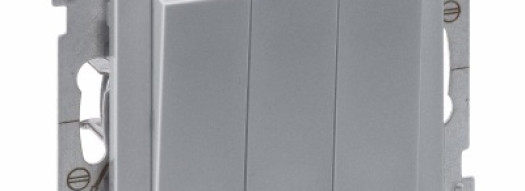 Выключатель трехклавишный - Suno - алюминий