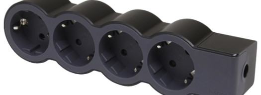 Многорозеточный блок ''Стандарт'' 4 x 2К+3 - без кабеля - черный