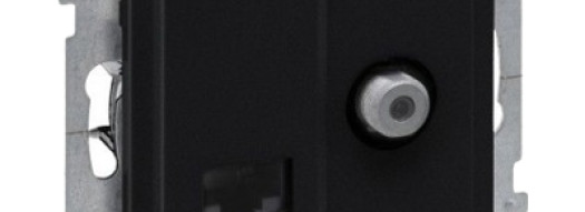 Розетка TV-F с RJ45 6 UTP - Suno - антрацит