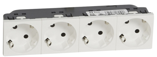 Розетка 4 x 2К+3 45° - 4x2 модуля - Mosaic - белый