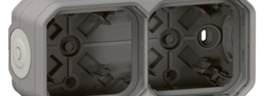 Коробка 2 поста, вертикальная - Plexo IP55 - серый