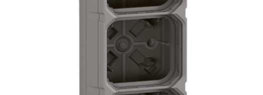 Коробка 3 поста, горизонтальная - Plexo IP55 - серый