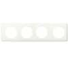Рамка 4 поста - Celiane - слоновая кость глянец