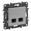 Розетка 2xRJ45 6 UTP - Niloe Step - алюминий